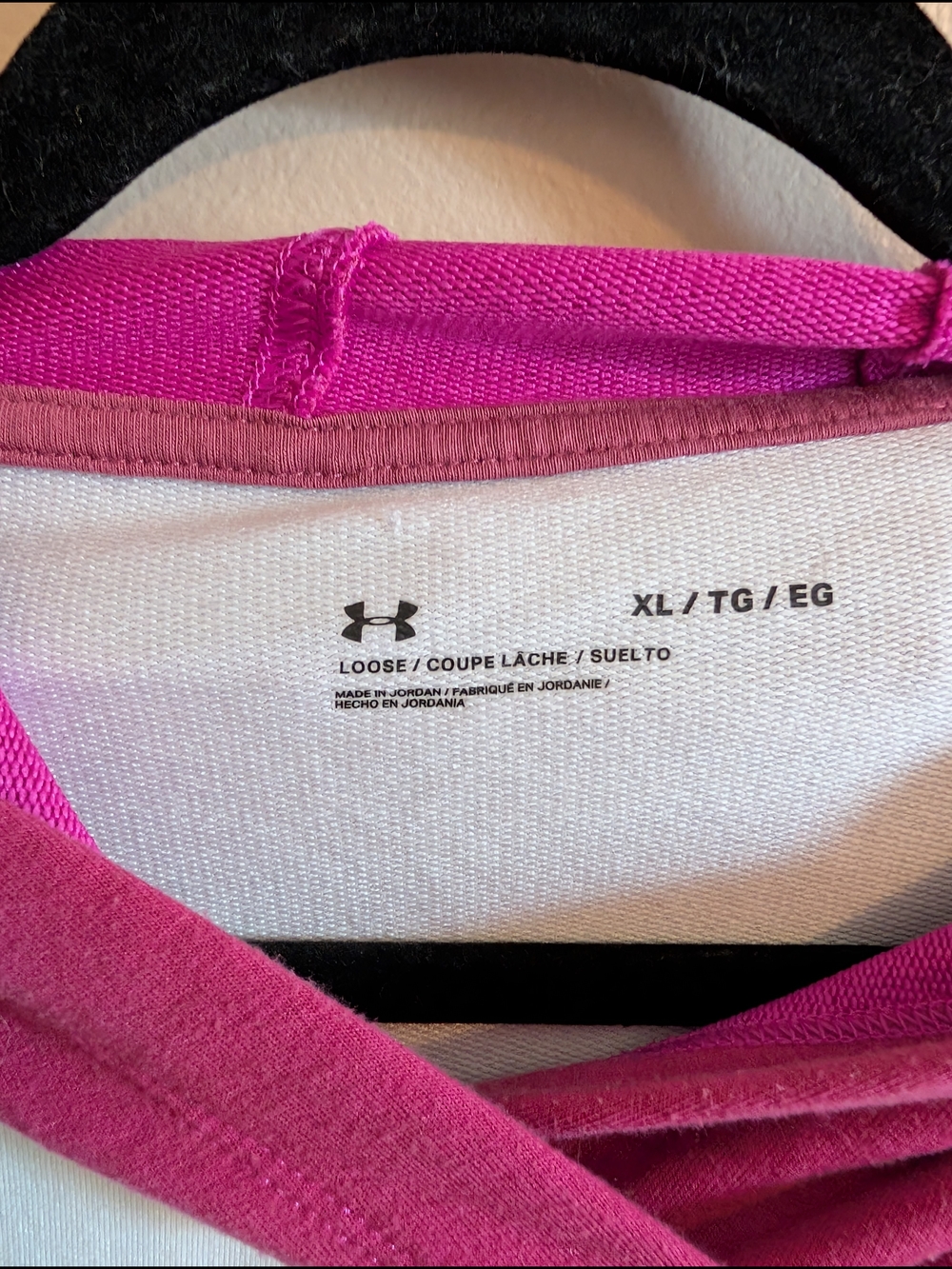 Under Armour Women's Lightweight Colorblock Hoodie - White, Black & Fuchsia - Picture 3 of 4